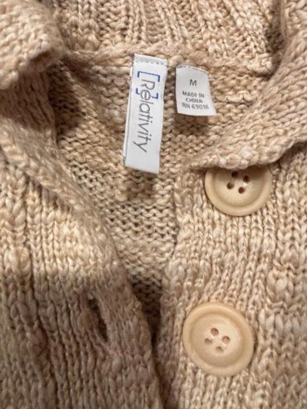 Relativity Cream Button-Front Knit Top - Picture 2 of 2
